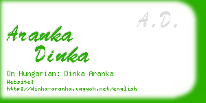 aranka dinka business card